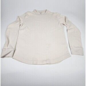 American Eagle Super Soft Waffle Knit Thermal Shirt Cream XS Standard Fit